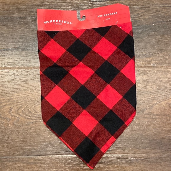 NEW BUFFALO CHECK PET DOG RED PLAID BANDANA HOLIDAY TARTAN DRESS SHIRT CLOTHES - Picture 2 of 9